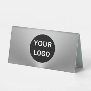 Plaque De Table Business Silver Brossé Metal Regardez votre logo i