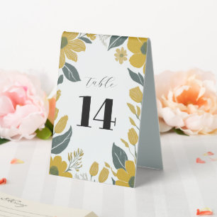 Plaque De Table Buttercup Yellow Gold Numéro de table Mariage