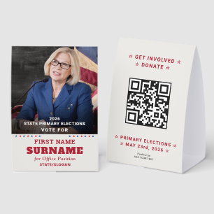 Plaque De Table Campagne du Parti Républicain QR personnalisé & Ph