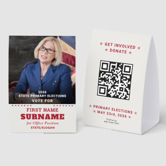 Plaque De Table Campagne du Parti Républicain QR personnalisé & Ph