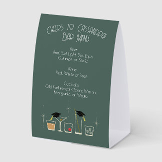 Plaque De Table Cap Cocktail Graduation Party Bar Menu