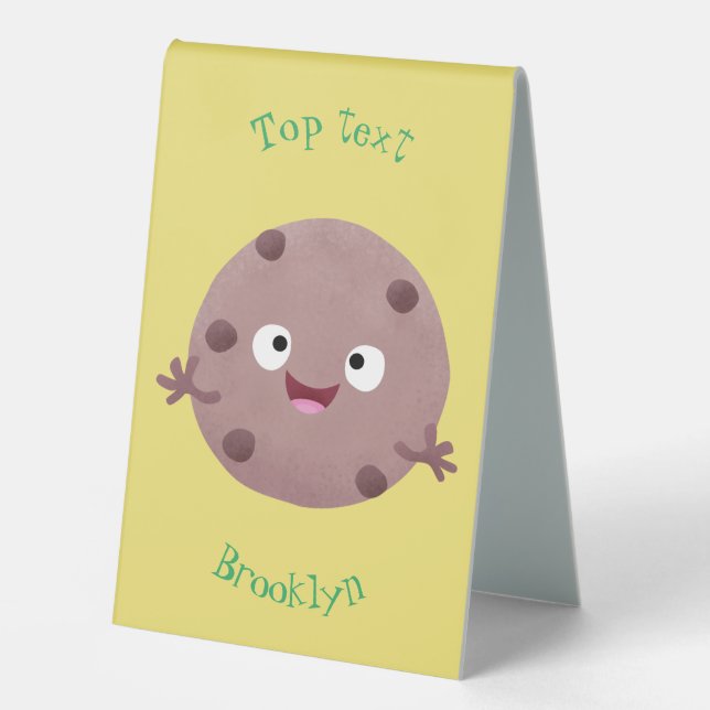 Plaque De Table Caricature de biscuit à puce en chocolat (Recto)