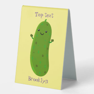 Plaque De Table Caricature de cornichon joyeux