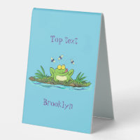 Caricature de grenouille vert mignon