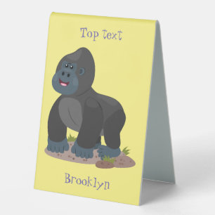 Plaque De Table Caricature de gros gorilles joyeux