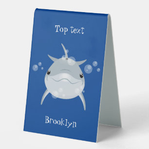 Plaque De Table Caricature joli dauphin kawaii kawaii