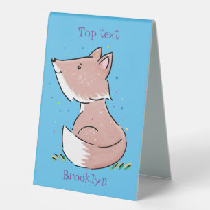 Plaque De Table Caricature pour bébé renard