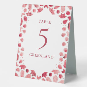 Plaque De Table Carreaux d'aquarelle rouge Boho