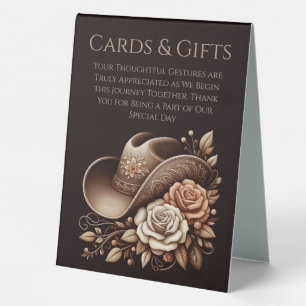 Plaque De Table Cartes de mariage et cadeaux Casquette de la cowgi