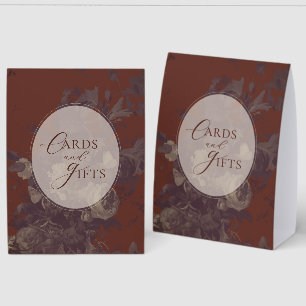 Plaque De Table Cartes et Cadeaux Élégants Terracotta Chic Rustiqu