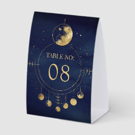 Plaque De Table Celestial Blue Moon Phases Wedding Table Number