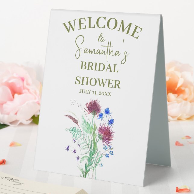 Plaque De Table Chardon Floral Rustic Scottish Boho Fête des marié (In SItu (Mariage))