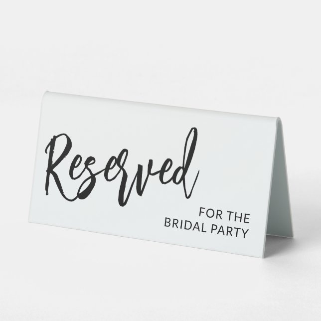 Plaque De Table Charming Black Calligraphy Mariage Réservé (Recto)