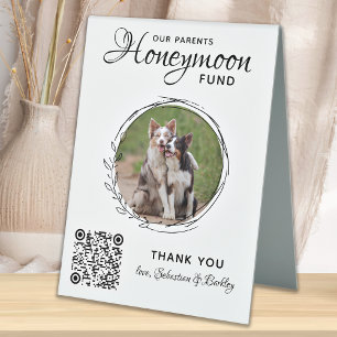 Plaque De Table Chien Mariage animal de compagnie photo Honeymoon 