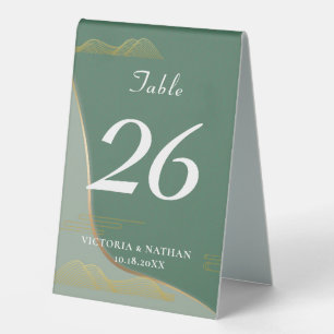 Plaque De Table Chinoiserie Abstrait Cloud Motif Gold Line