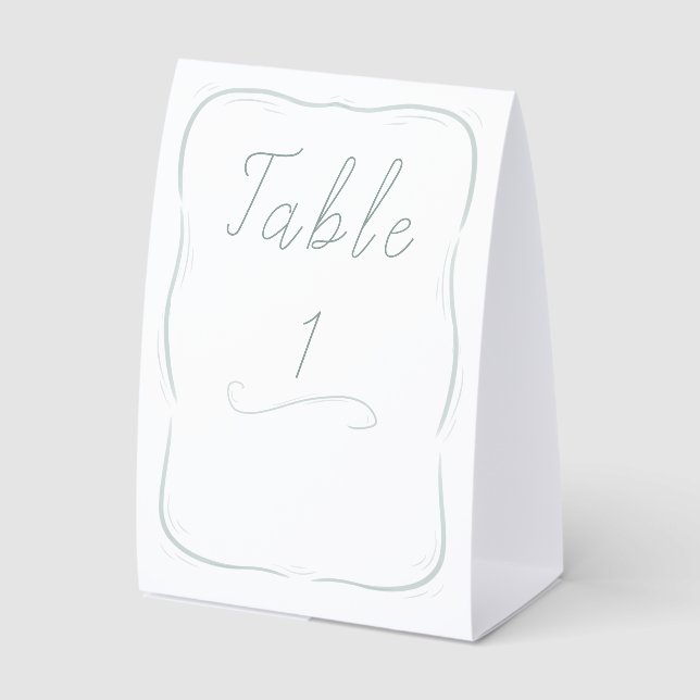Plaque De Table Classic Border Wedding Table Number Sign (Recto)