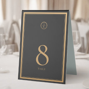 Plaque De Table Classic Simple Elegance Gold Mariage noir