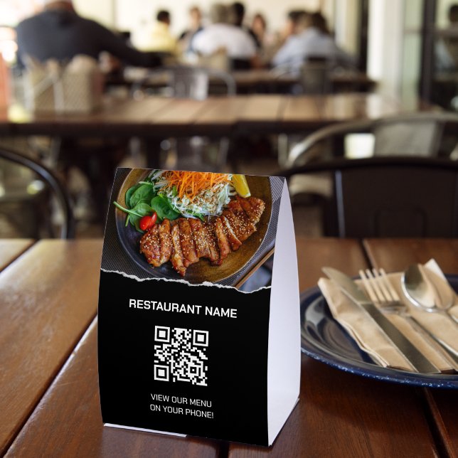 Plaque De Table Code QR de menu numérique de restaurant sur papier (Insitu (restaurant))