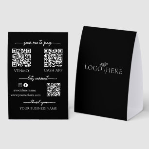 Plaque De Table Code QR de paiement mobile pour les entreprises Bl