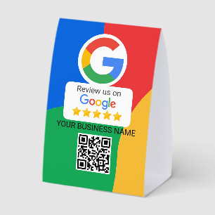 Plaque De Table Code QR de révision Google pour les entreprises