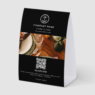 Plaque De Table Code QR du logo de l'entreprise de marketing promo