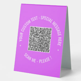 Plaque De Table Code QR Info de numérisation Texte et couleurs Ten