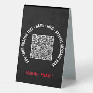 Plaque De Table Code QR personnalisé et panneau de table à texte p