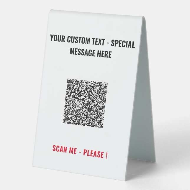 Plaque De Table Code QR personnalisé et signature de table personn (Verso)