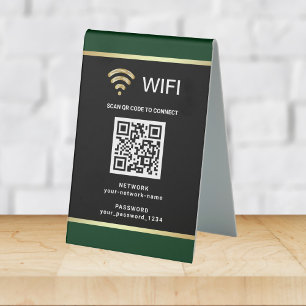 Plaque De Table Code QR personnalisé moderne pour mot de passe de
