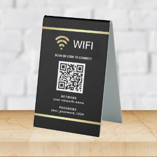 Plaque De Table Code QR personnalisé moderne pour mot de passe de