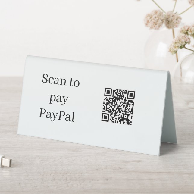 Plaque De Table Code QR Scan to Pay PayPal Table Top Sign (En SItu (Tableau))