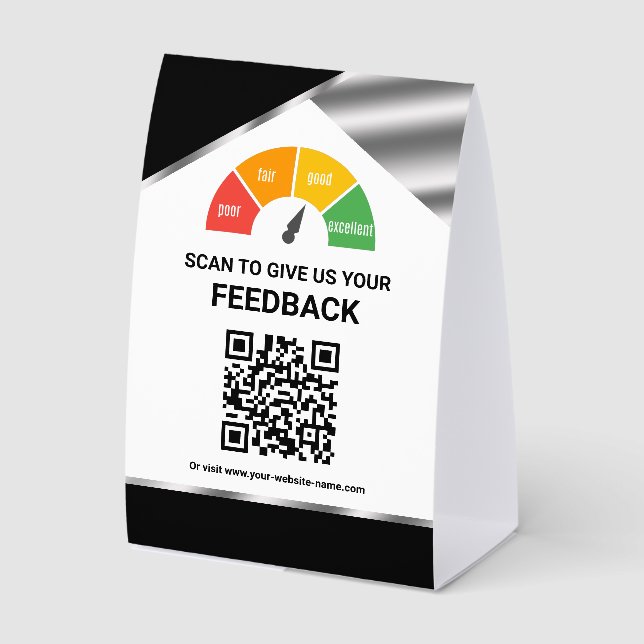 Plaque De Table Commentaires clients par QR Code sans contact (Recto)