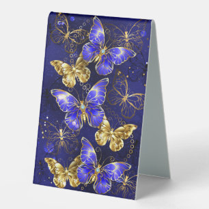 Plaque De Table Composition avec papillons de saphir