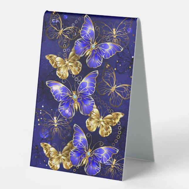 Plaque De Table Composition avec papillons de saphir (Recto)