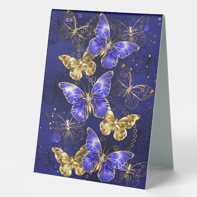 Plaque De Table Composition avec papillons Sapphire (Recto)