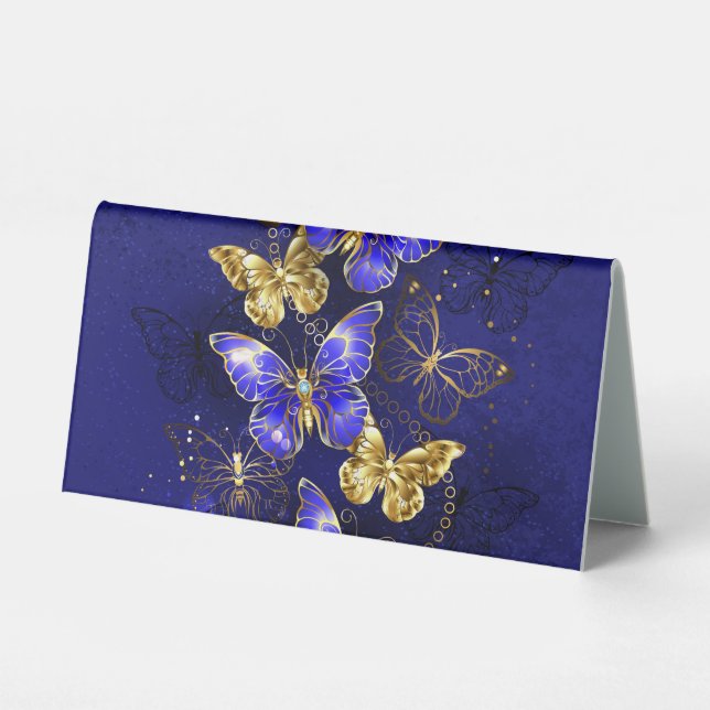Plaque De Table Composition avec papillons Sapphire (Recto)