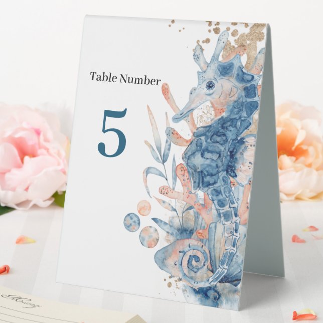 Plaque De Table Coquille de cheval sous la douche de bébé de mer (In SItu (Mariage))