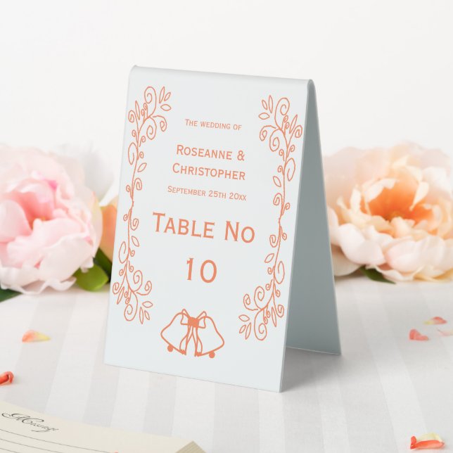 Plaque De Table Coral Bells Scrollwork Design Mariage (In SItu (Mariage))