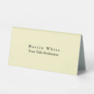 Plaque De Table Couleur crème clair élégant professionnel moderne