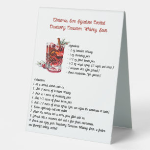 Plaque De Table Cranberry Cinnamon Noël Signature Cocktail