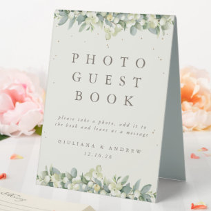 Plaque De Table Cream Snowberry+Eucalyptus Mariage Photo Livre d'i