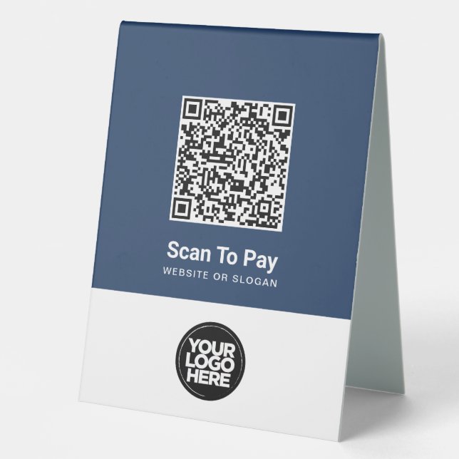 Plaque De Table Custom Business Logo Contactless Qr Code Pay (Recto)
