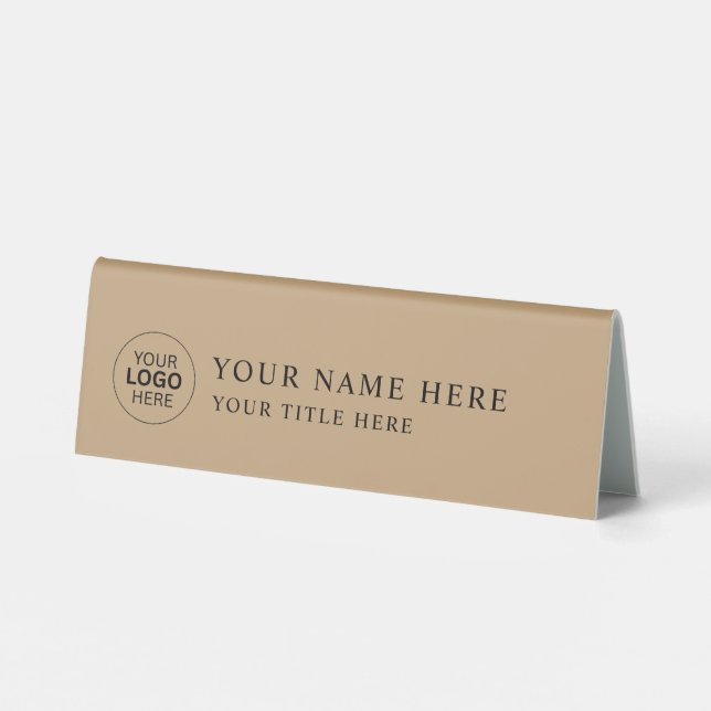 Plaque De Table Custom Business Logo Desk Nameplate Table Tent (Verso)