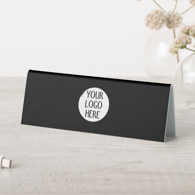 Plaque De Table Customize Your Black White company logo and text (En SItu (Tableau))