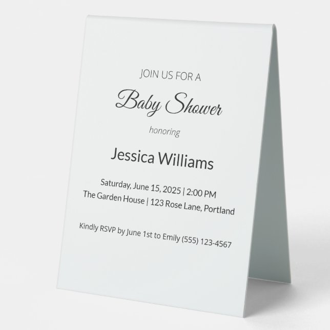 Plaque De Table Cute Boho Baby shower Sexe Neutre, Personnalisable (Recto)