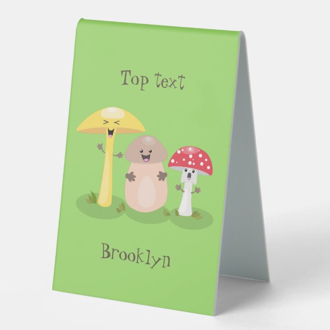 Plaque De Table Cute kawaii champignon champignon toadstool (Recto)