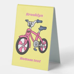 Plaque De Table Cute pink kids bicycle cartoon illustration
