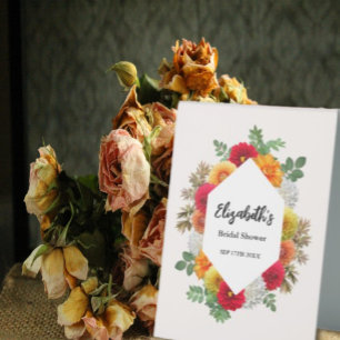 Plaque De Table Dahlia d'automne Floral Mariage Tomber Fête de Mar