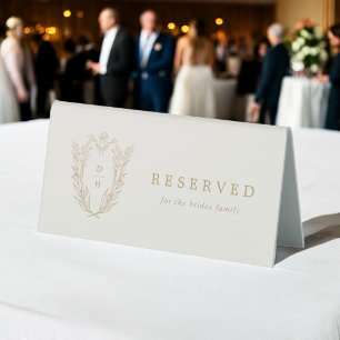 Plaque De Table DAPHNE Cream Gold Classic Minimal Mariage Réservé