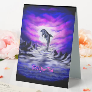 Plaque De Table Dauphin clair de lune